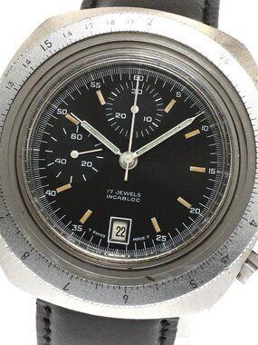 Heuer Calculator 740.633 Chronograph Cal.7765 Hand Winding Men's Watch_